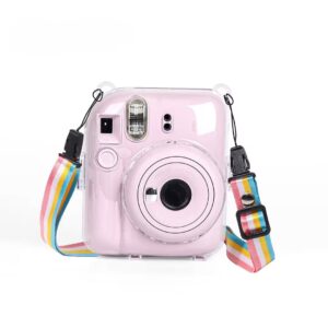 Instant Camera Protective Clear Case For Fujifilm Instax Mini 12 transparent Crystal Case With Strap