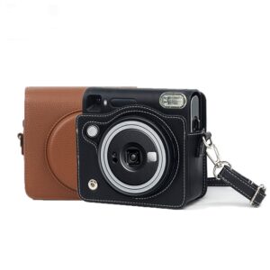 Popular SQ40 Case for Fuji Instax SQ40 Instant Film Camera - PU Leather Protective Case Instax Square SQ40 Carrying Case with Adjustable Shoulder Strap - Black